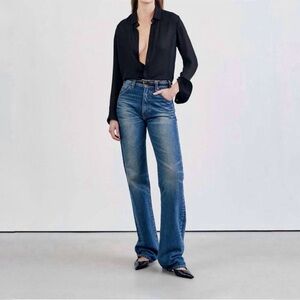 Nili Lotan Blue Straight Leg Jeans